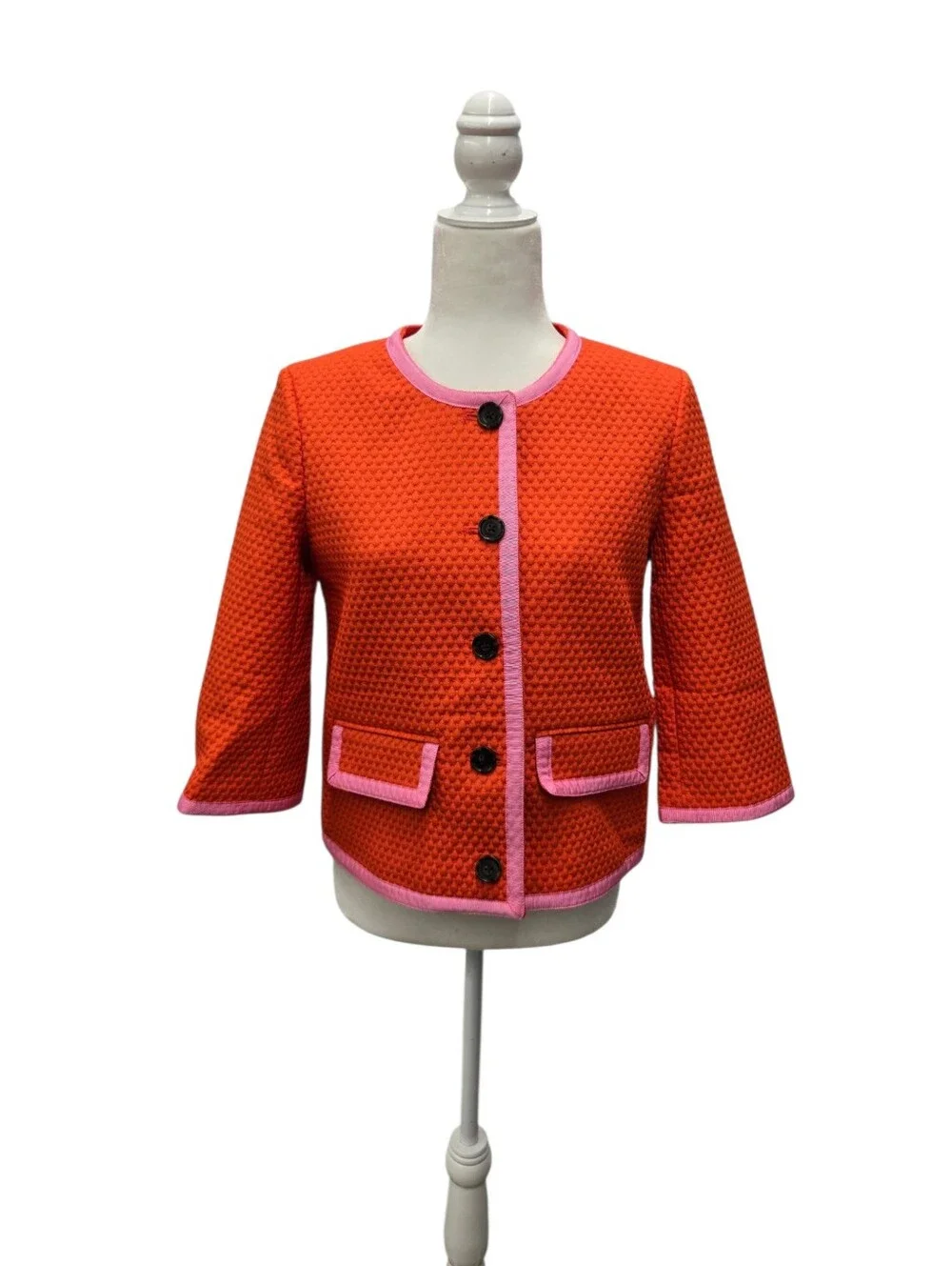 J. Crew Collarless Blazer in Matelassé